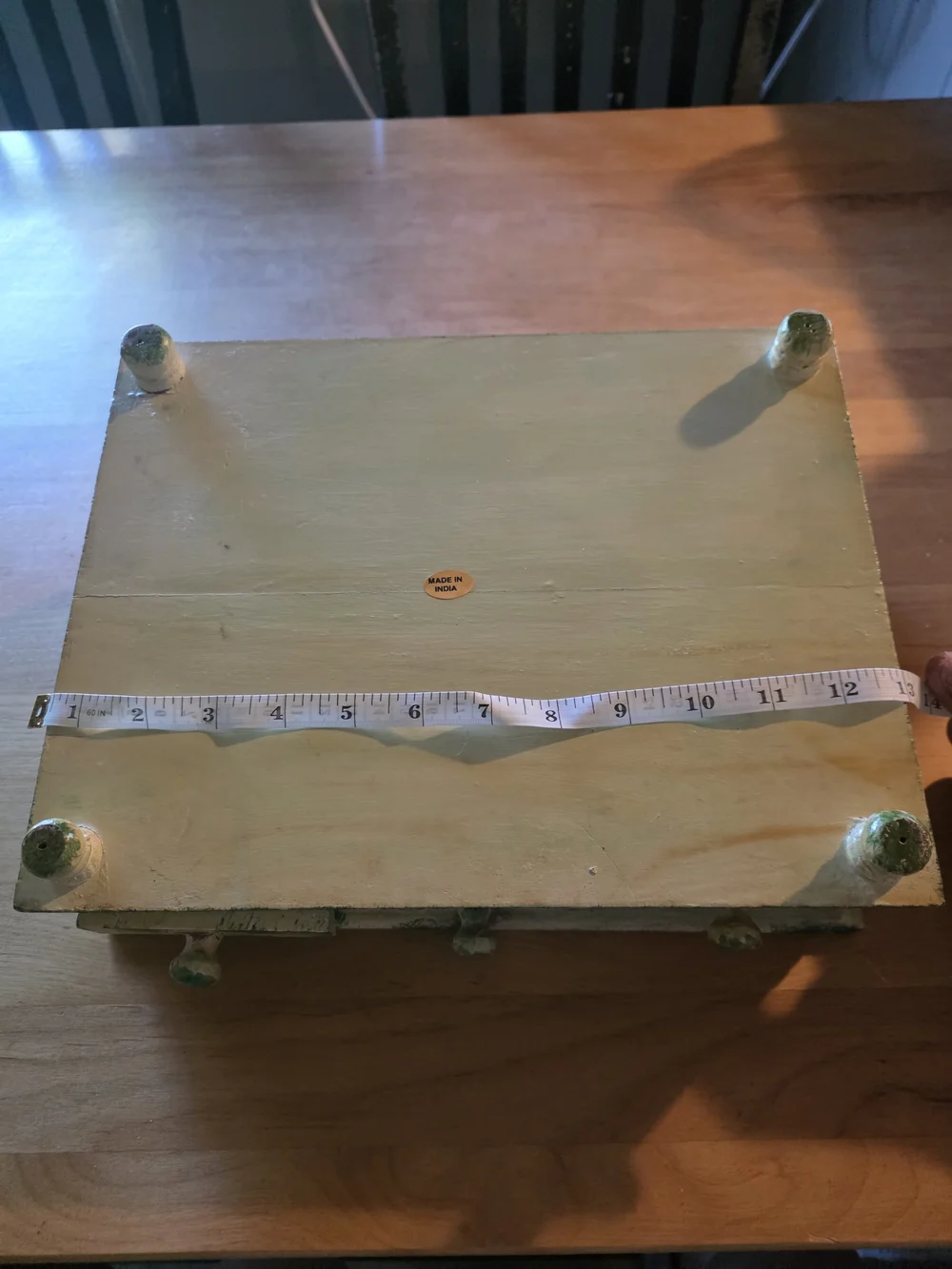 Vintage Hand-Painted Garden Motif Jewelry Box